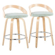Grotto - Contemporary Fixed Height Counter Stool With Swivel With Round Footrest (Set of 2) - Furniture Home Direct