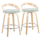 Grotto - Contemporary Fixed Height Counter Stool With Swivel With Round Footrest (Set of 2) - Furniture Home Direct