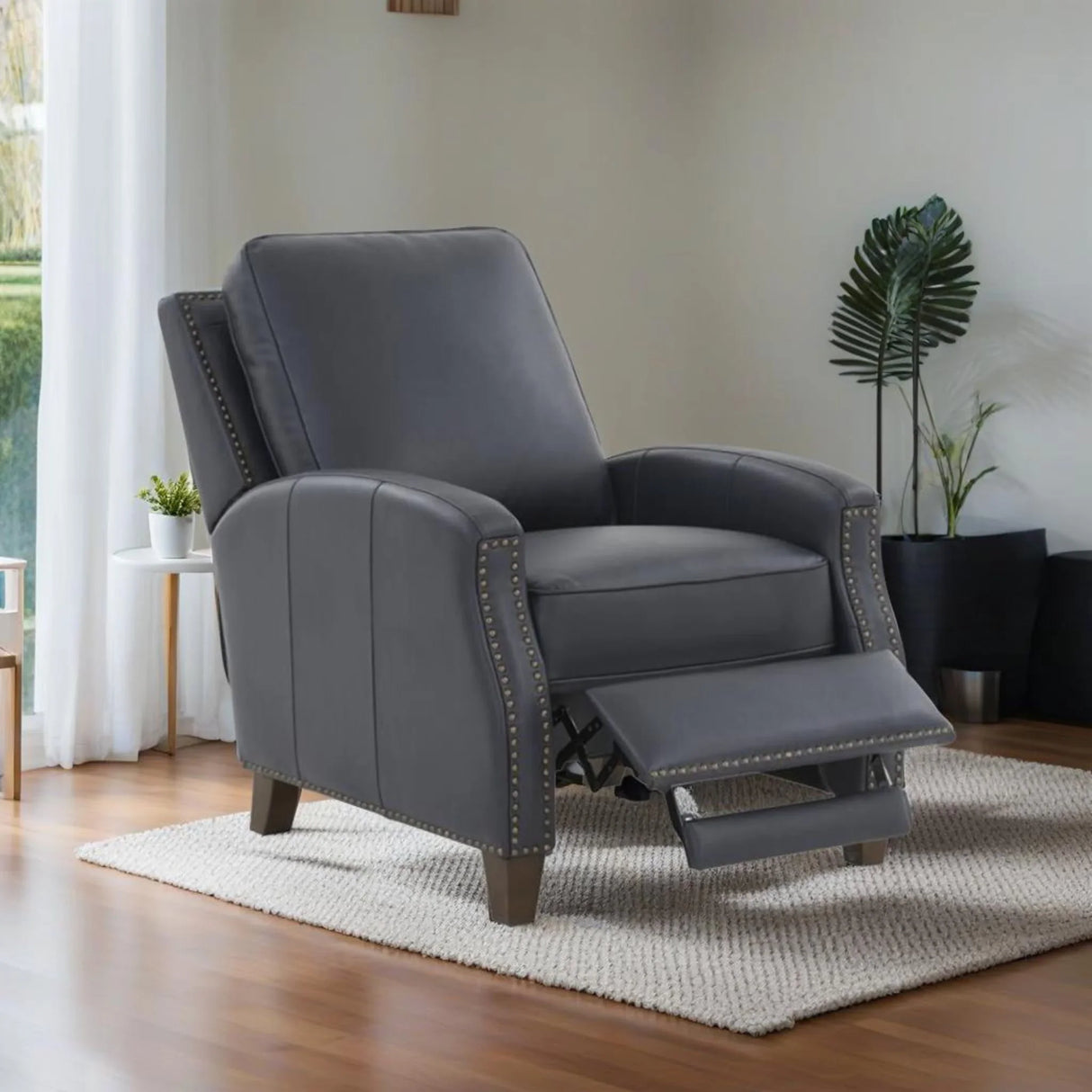 Jack - Push Back Recliner With Track Arms And Nailhead Accents - Furniture Home Direct