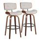Lombardi - Mid-Century Modern Fixed Height Barstool With Swivel With Round Footrest (Set of 2) - Furniture Home Direct