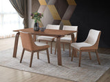 Ginny - 5 Piece With Side Chairs Dining Room Set - Walnut - Furniture Home Direct