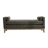 Elegant Upholstered Bench Daybed Ottoman With Bolster Pillows - Furniture Home Direct