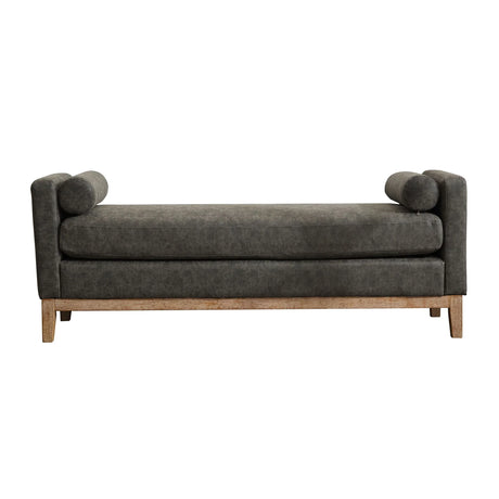 Elegant Upholstered Bench Daybed Ottoman With Bolster Pillows - Furniture Home Direct