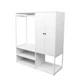 Wardrobe Closet System With Shelves And Hanging Rod White - Furniture Home Direct