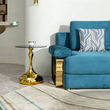 Modern Minimalist Coffee Table With Steel Legs And Tempered Glass Top - Furniture Home Direct