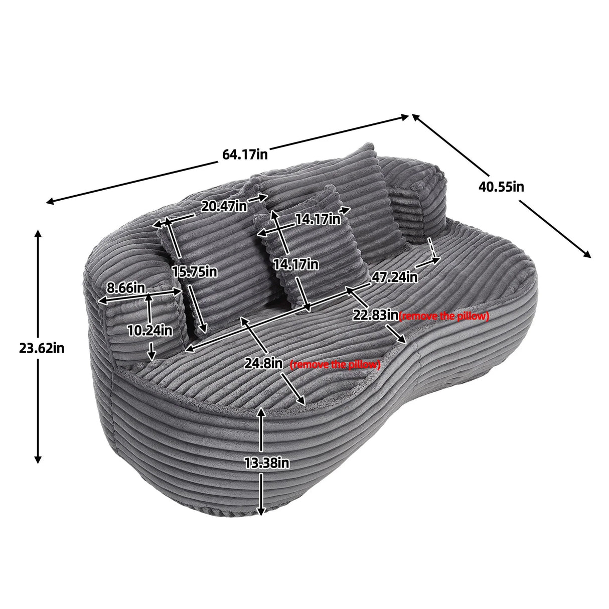 Bean Bag, Lazy Sofa Comfort Lounger High Back Chair - Furniture Home Direct