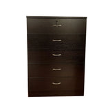 5 Drawer Chest Metal Handles Locking Top Drawer Metal Glide Rails Melamine Laminate - Furniture Home Direct