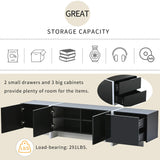 TV Stand High Gloss Console 74 Inch Length Modern Black - Furniture Home Direct