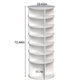 6 Tier Spinning Shoe Rack, Free Standing, 360° Revolving Shoe Organizer - White - Furniture Home Direct