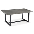 Modern Distressed Solid Wood And Metal Open Frame Dining Table - Furniture Home Direct