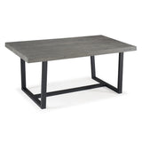 Modern Distressed Solid Wood And Metal Open Frame Dining Table - Furniture Home Direct