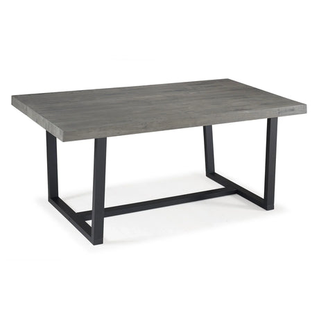 Modern Distressed Solid Wood And Metal Open Frame Dining Table - Furniture Home Direct