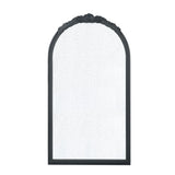 Hand Carved Rose Antique Mirror Frame, Wood Arch Mirror Wall Decor For Living Room - Furniture Home Direct