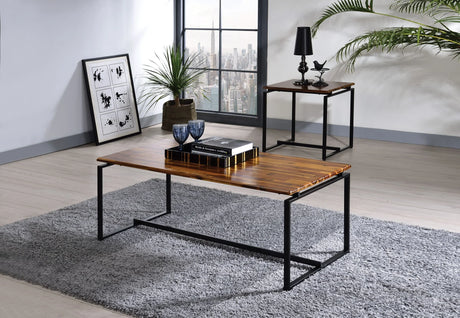 Jurgen - 3 Pieces Pack Coffee & End Set - Oak / Black - Furniture Home Direct
