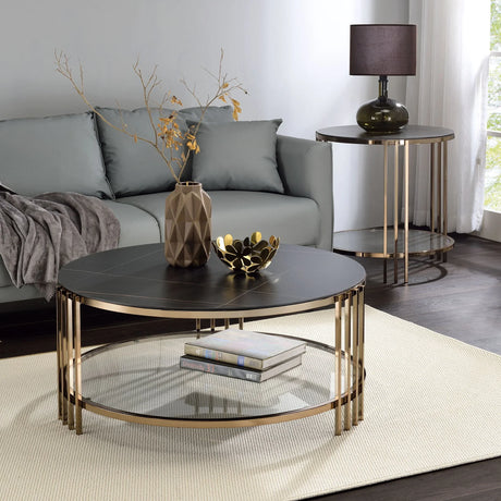 Abisha - Sintered Stone Top Round Table - Furniture Home Direct