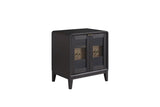 Glass Door Nightstand - Black - Furniture Home Direct
