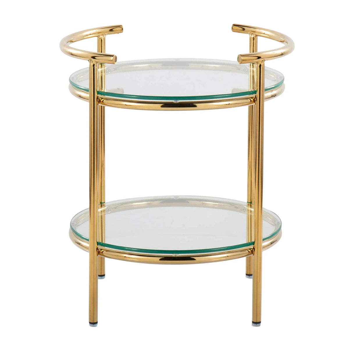 Rhonda - Contemporary / Glam Side Table - Gold / Clear - Furniture Home Direct