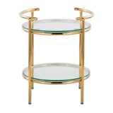 Rhonda - Contemporary / Glam Side Table - Gold / Clear - Furniture Home Direct