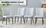 Dining Chairs Upholstered PU Cushions Modern Light Gray - Furniture Home Direct