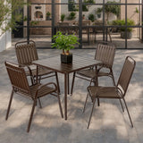 5-Piece Outdoor Dining Set - Brown - Furniture Home Direct