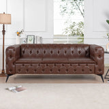 Square Arm Removable Cushion 3 Seater Sofa - Furniture Home Direct