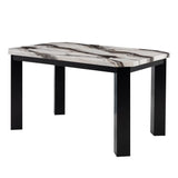 Magaly - Bar Table And Stool 5 Piece Set With Marbled Top Detail - Dark Gray - Furniture Home Direct