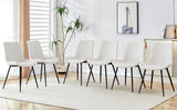 Set Of 6 White Faux Leather Dining Chairs - Furniture Home Direct