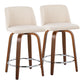 Toriano - Mid Century Modern Fixed Height Counter Stool With Swivel With Round Footrest (Set of 2) - Furniture Home Direct
