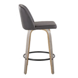 Toriano - Contemporary Fixed Height Counter Stool With Swivel & Round Footrest (Set of 2) - Furniture Home Direct