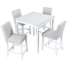 5 Piece Counter Height Table Set, Square Table And 4 Upholstered Chairs - Furniture Home Direct
