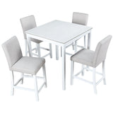 5 Piece Counter Height Table Set, Square Table And 4 Upholstered Chairs - Furniture Home Direct
