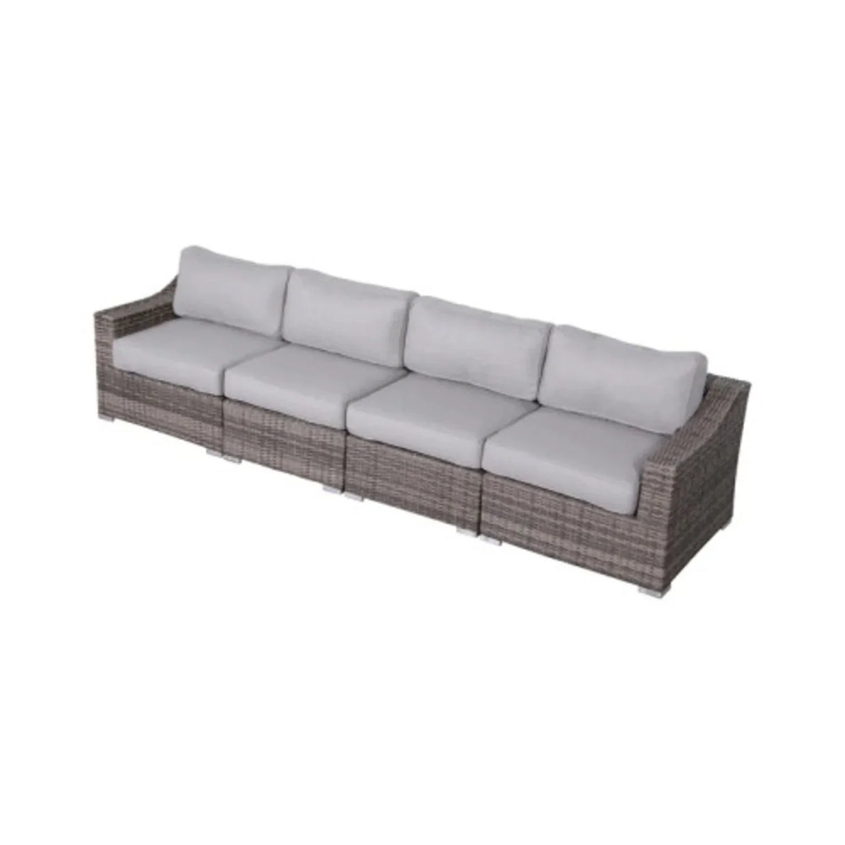 Contemporary Outdoor Rattan Wicker Sectional Seating Group With Cushions - Furniture Home Direct