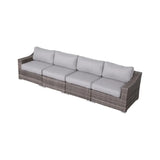 Contemporary Outdoor Rattan Wicker Sectional Seating Group With Cushions - Furniture Home Direct