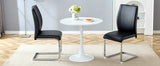 Dining Set Round Table With Upholstered Chairs Black - Furniture Home Direct