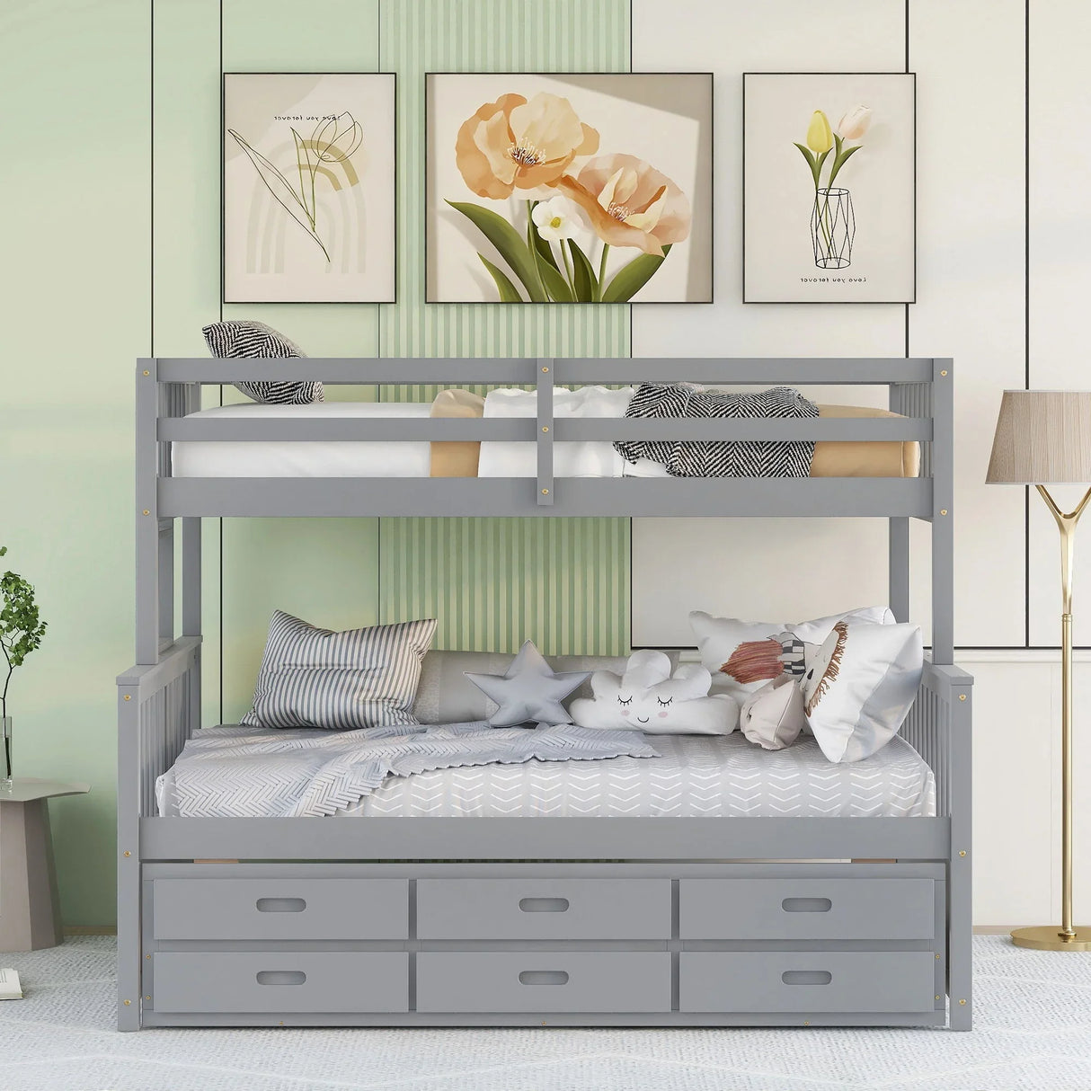 Bunk Bed With Twin Size Trundle And Drawers - Furniture Home Direct
