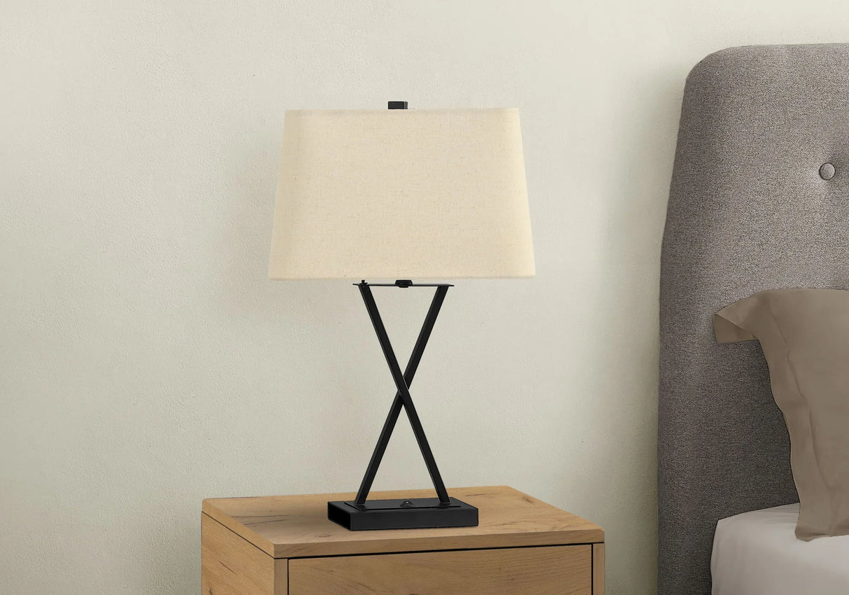 Lighting, Table Lamp, USB Port Included, Resin, Transitional - Black - Furniture Home Direct