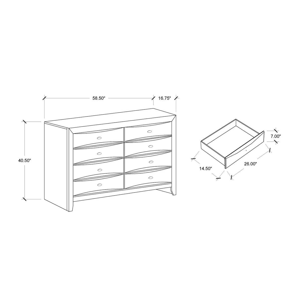 Lucille - Dresser With Spacious Drawers - Furniture Home Direct