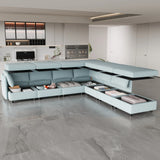 3 Piece Modular Living Room Set With Sofa, love seat and Chair, Sea Foam - Furniture Home Direct