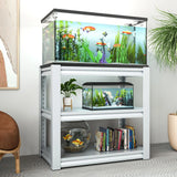 Stylish Metal Aquarium Stand For 20 - 30 Gallon Tanks, 3 Tier Adjustable Shelf - Furniture Home Direct