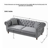 Chesterfield 3 And 2 Seater Velvet Upholstery Sofa With Roll Armrest & Nailhead Fabric Couch - Furniture Home Direct