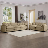 Modern Sofa and Loveseat Set -Tan - Furniture Home Direct
