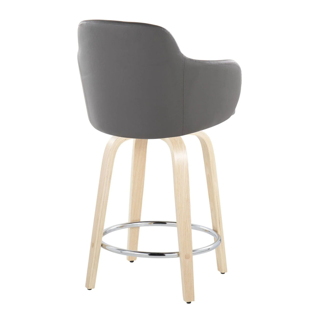 Boyne - Contemporary Fixed Height Counter Stool & Swivel With Round Footrest (Set of 2) - Furniture Home Direct