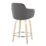 Boyne - Contemporary Fixed Height Counter Stool & Swivel With Round Footrest (Set of 2) - Furniture Home Direct