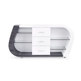 Anne 2 Color Accent Cabinet With Glass Shelves - White / Gray - Furniture Home Direct