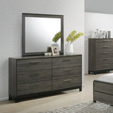 Bedroom Set King Size Dresser Mirror Nightstands Gray - Furniture Home Direct