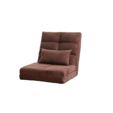 Modern Triple Fold Down Metal Frame Sofa Bed With 5 Reclining Positions And Pillow - Adjustable Upholstered Floor Couch For Gaming Or Guest Room - Brown - Furniture Home Direct