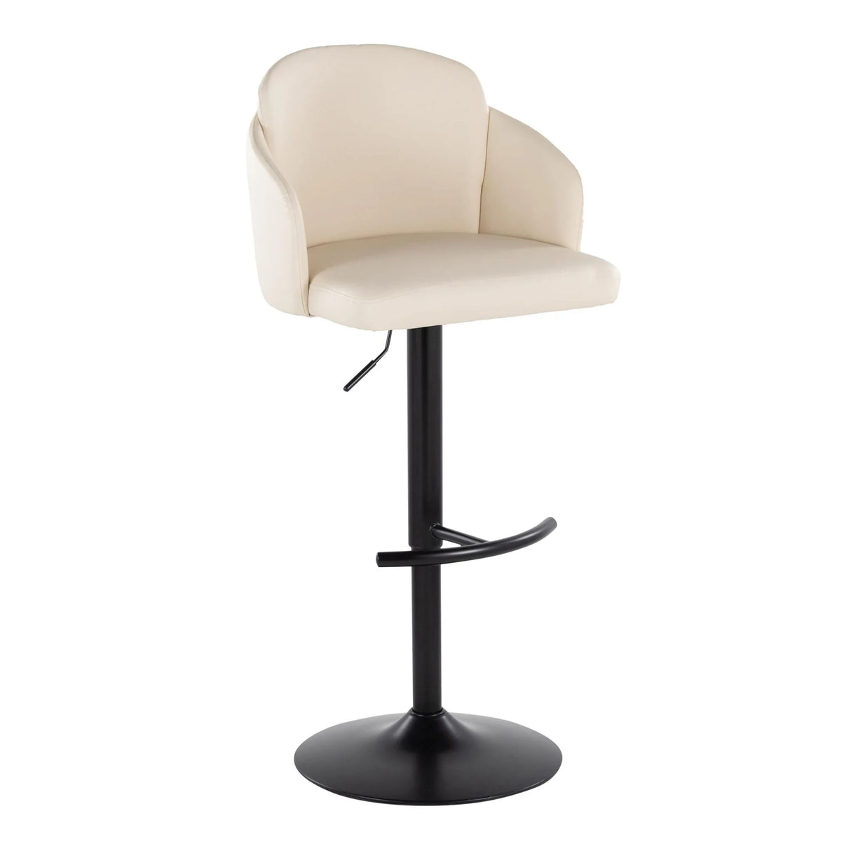 Dahlia - Contemporary Adjustable Barstool With Swivel With Rounded T Footrest (Set of 2) - Furniture Home Direct