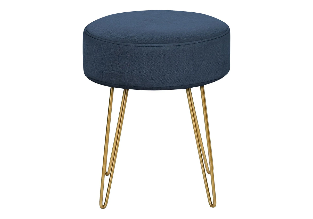 Ottoman, Pouf, Footrest, Foot Stool, Round Gold Metal Legs, Contemporary, Modern - Furniture Home Direct