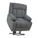 Power Lift Recliner Chair With Extended Footrest, Remote Control, Cup Holders, And Side Pockets - Furniture Home Direct