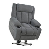 Power Lift Recliner Chair With Extended Footrest, Remote Control, Cup Holders, And Side Pockets - Furniture Home Direct